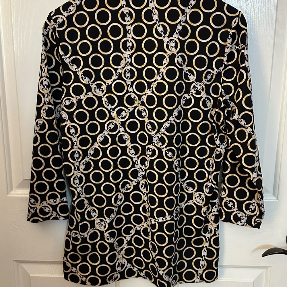 J. McLaughlin Black and Gold Chain Print Tunic - Picture 2 of 8